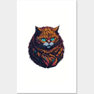 Vibrant Fur Cat Posters and Art